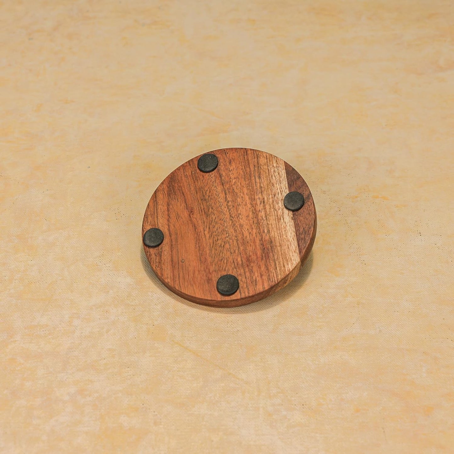 Ireka Homes Blue Nebula Acacia Wood Coaster Set (Set of 4) – Premium Handcrafted Wooden Drink Coasters with Stunning Enamel Artwork, Stylish & Durable Tabletop Protection for Home & Office