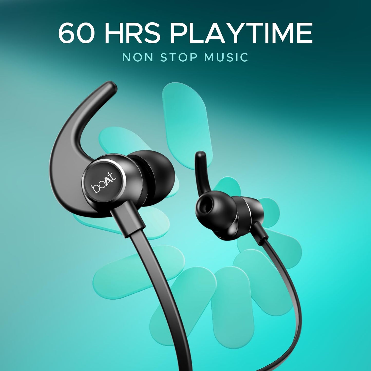 Boat Rockerz 255 Pro+, 60HRS Battery, Fast Charge, IPX7, Dual Pairing, Low Latency, Magnetic Earbuds, Bluetooth Neckband, Wireless with Mic Earphones (Active Black)
