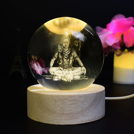 Oblivion Crystal Ball Night Light | 3D Crystal Ball Night Lamp | USB Table Night Lamp for Bedroom, Night Light for Bedroom | Special Unique Gift Items for Women Men Friends (mahadev,1pc)