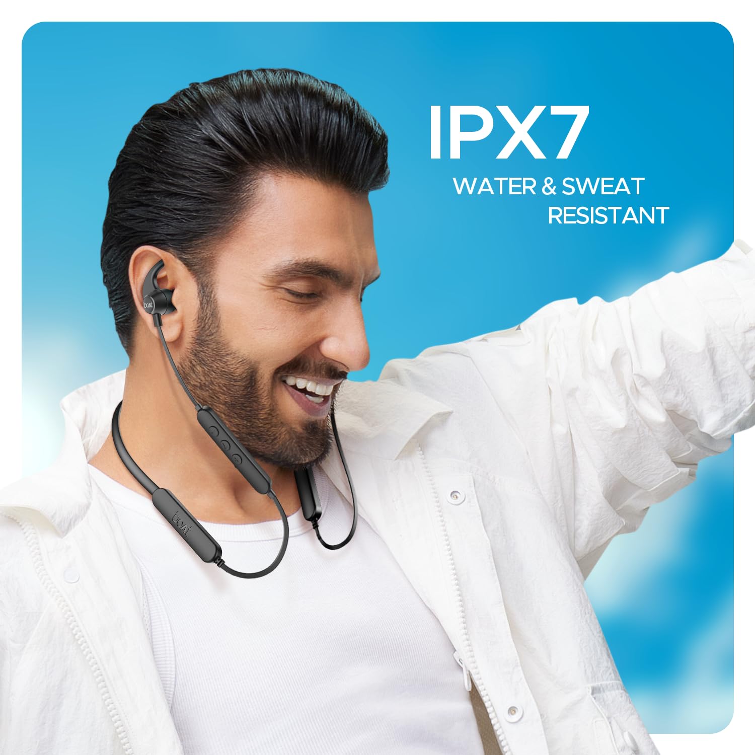 Boat Rockerz 255 Pro+, 60HRS Battery, Fast Charge, IPX7, Dual Pairing, Low Latency, Magnetic Earbuds, Bluetooth Neckband, Wireless with Mic Earphones (Active Black)