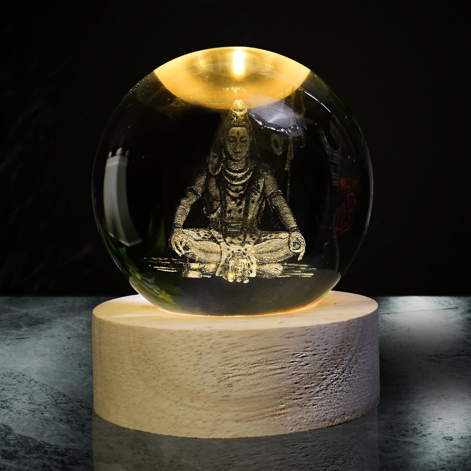 Oblivion Crystal Ball Night Light | 3D Crystal Ball Night Lamp | USB Table Night Lamp for Bedroom, Night Light for Bedroom | Special Unique Gift Items for Women Men Friends (mahadev,1pc)