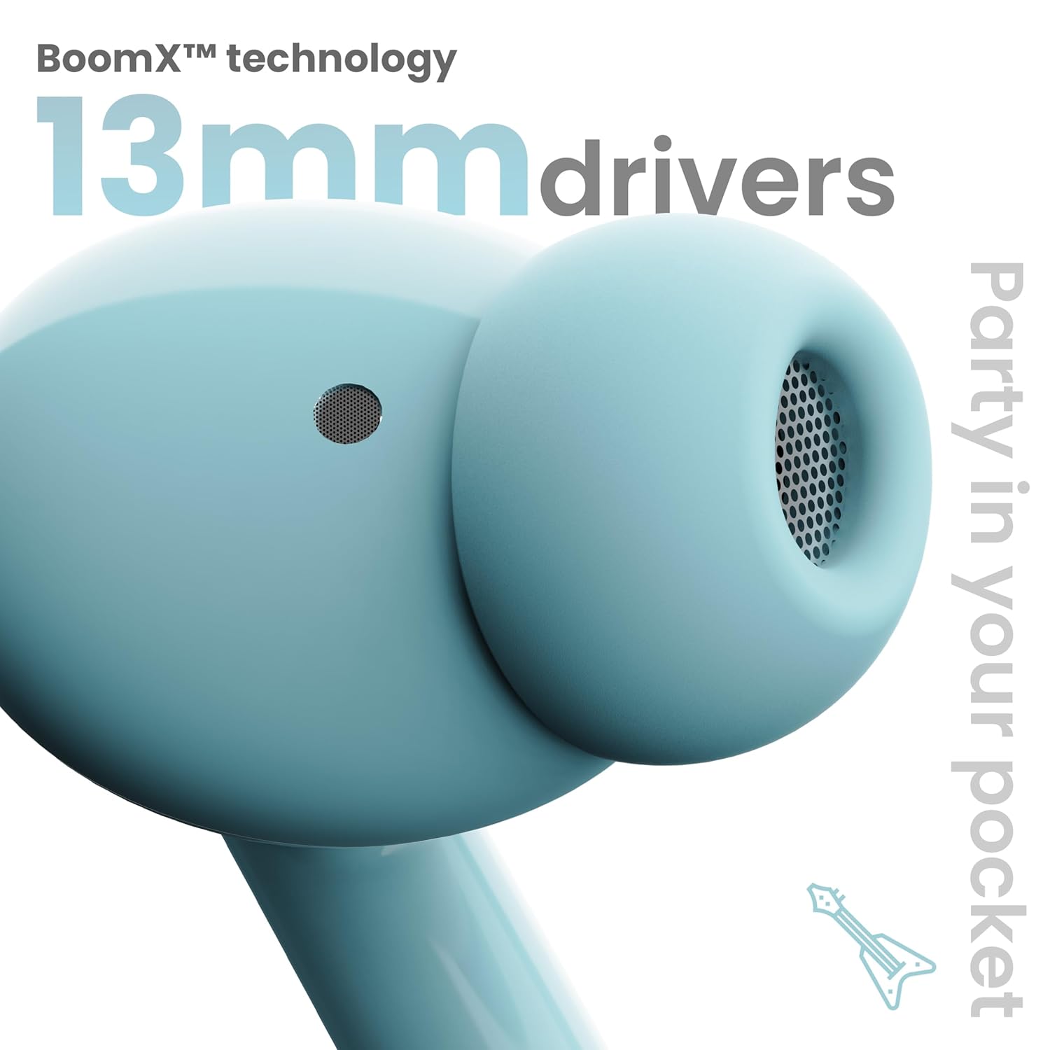 Boult Audio W20 Truly Wireless in Ear Earbuds with 40H Playtime, Zen™ ENC Mic, 45ms Low Latency, 13mm Bass Drivers, Type-C Fast Charging, Made in India, Touch Control, IPX5 ear buds TWS (Glacier Blue)